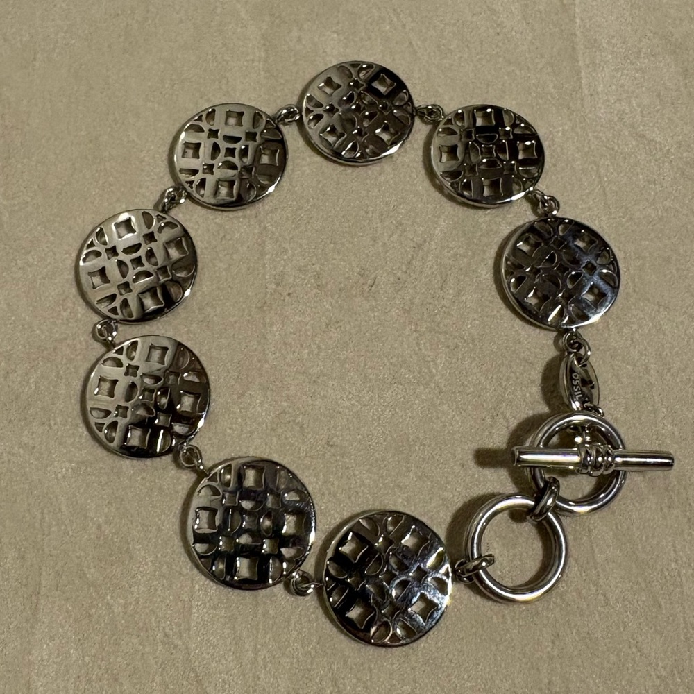 Fossil Silver Circle Link Bracelet